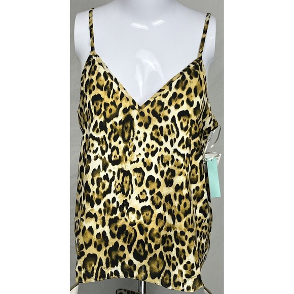NWT Abound Cami Tank Top Medium Leopard Print Camisole Lined Adjustable Straps - Picture 4 of 4